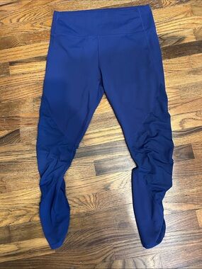 Fabletics Royal Blue Mesh-Panel High-Rise Leggings